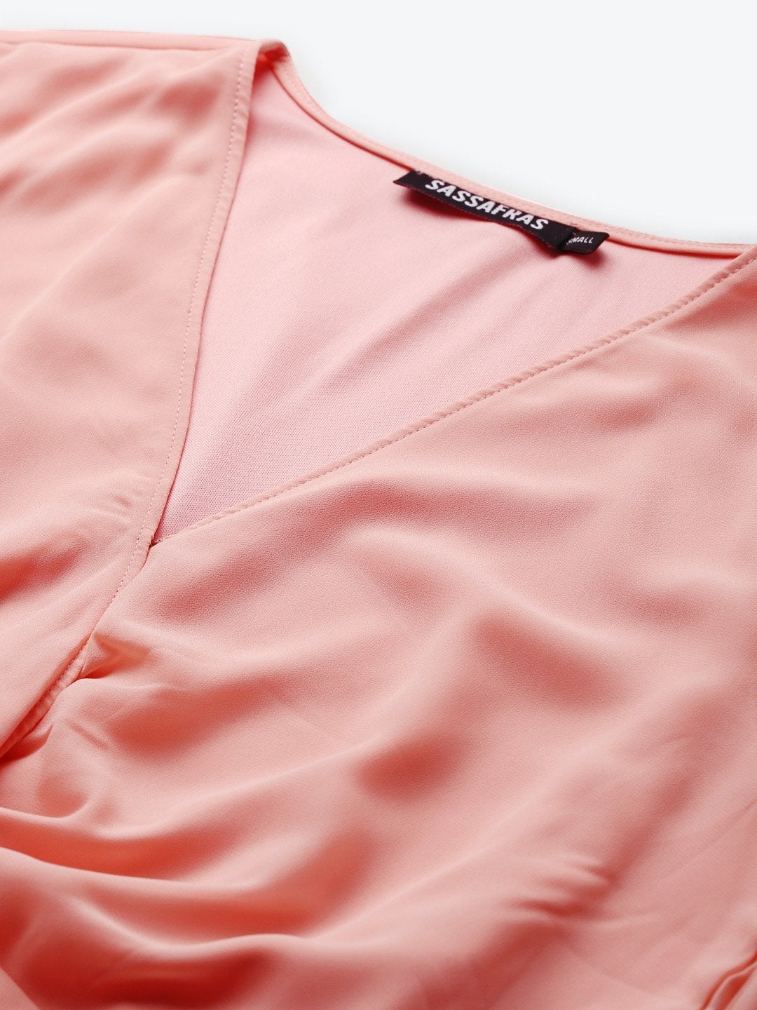 Women's Pink Front Twisted Crop Top