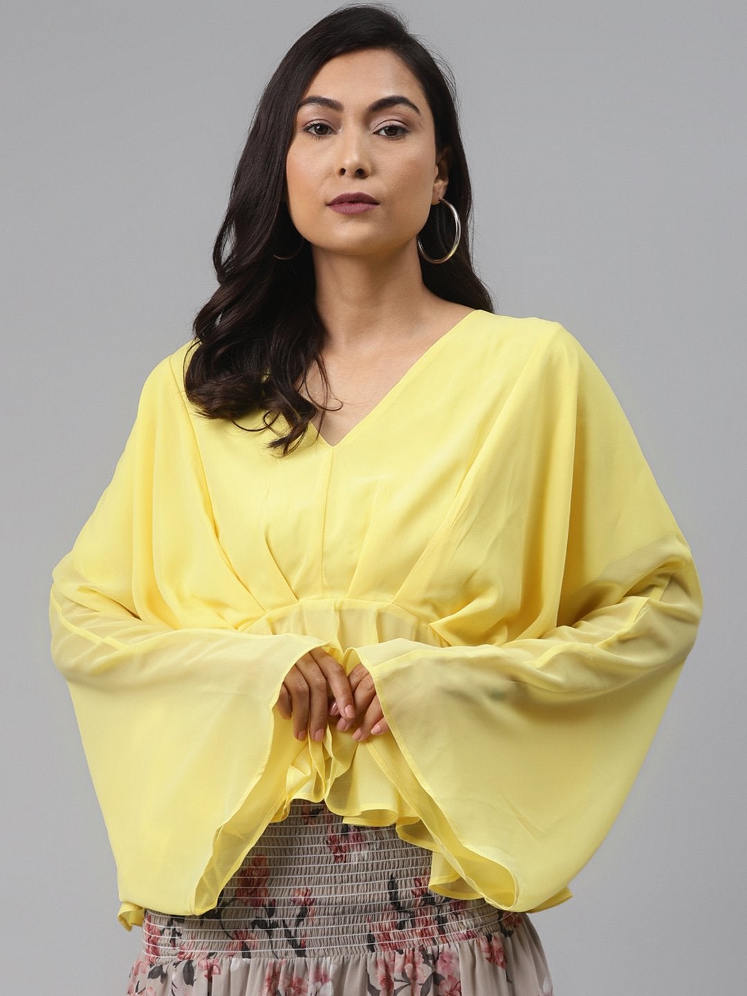 Women's Yellow Kimono Top