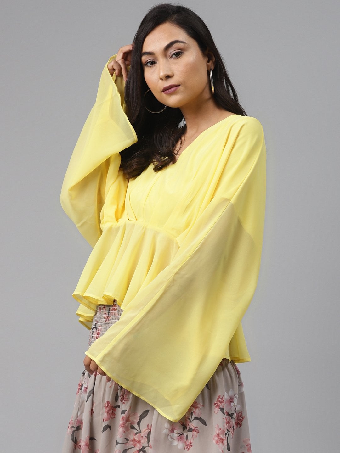 Women's Yellow Kimono Top