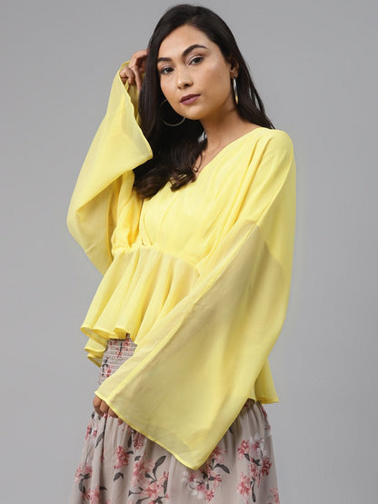 Women's Yellow Kimono Top