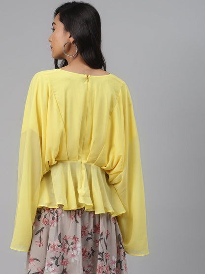 Women's Yellow Kimono Top