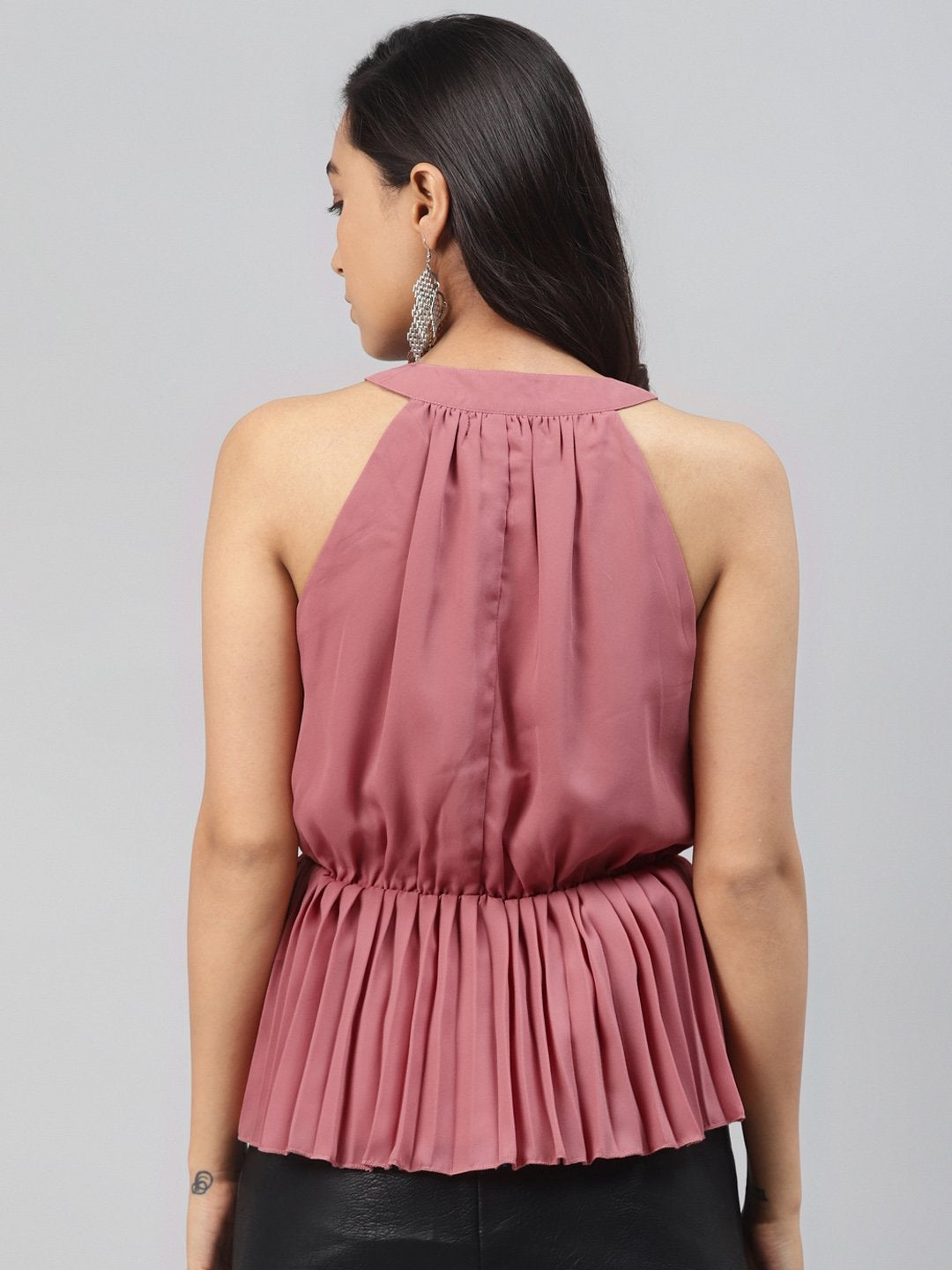 Women's Pale Pink Halter Neck Top