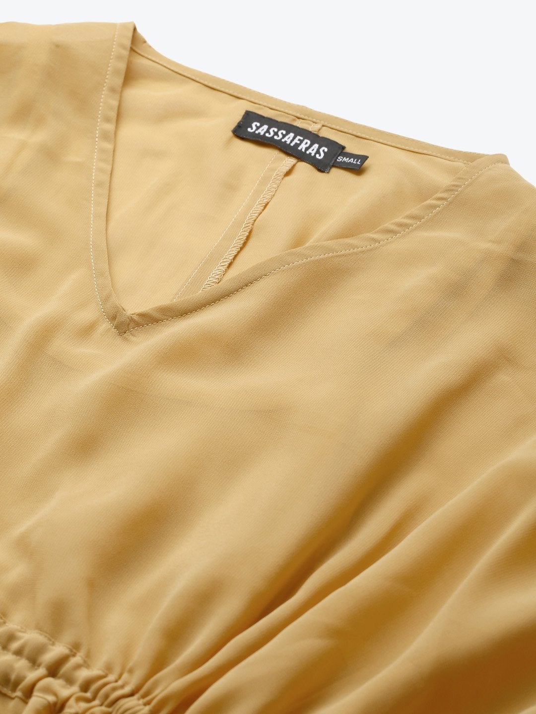 Women's Mustard Drawstring Top