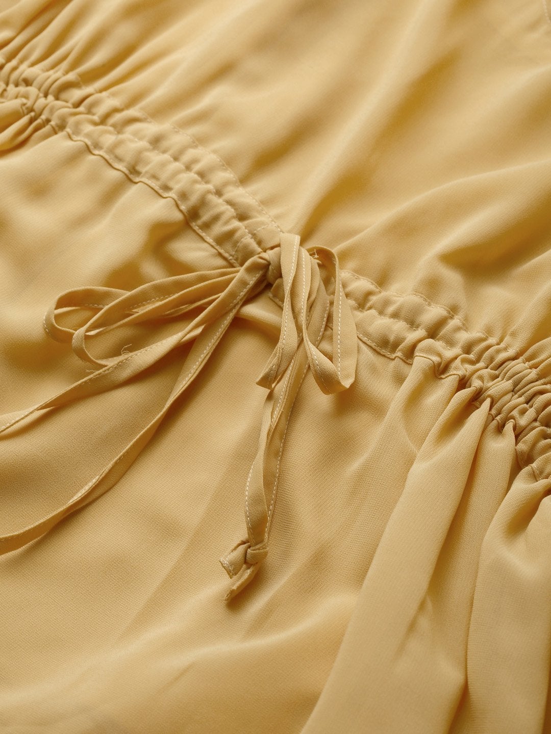 Women's Mustard Drawstring Top