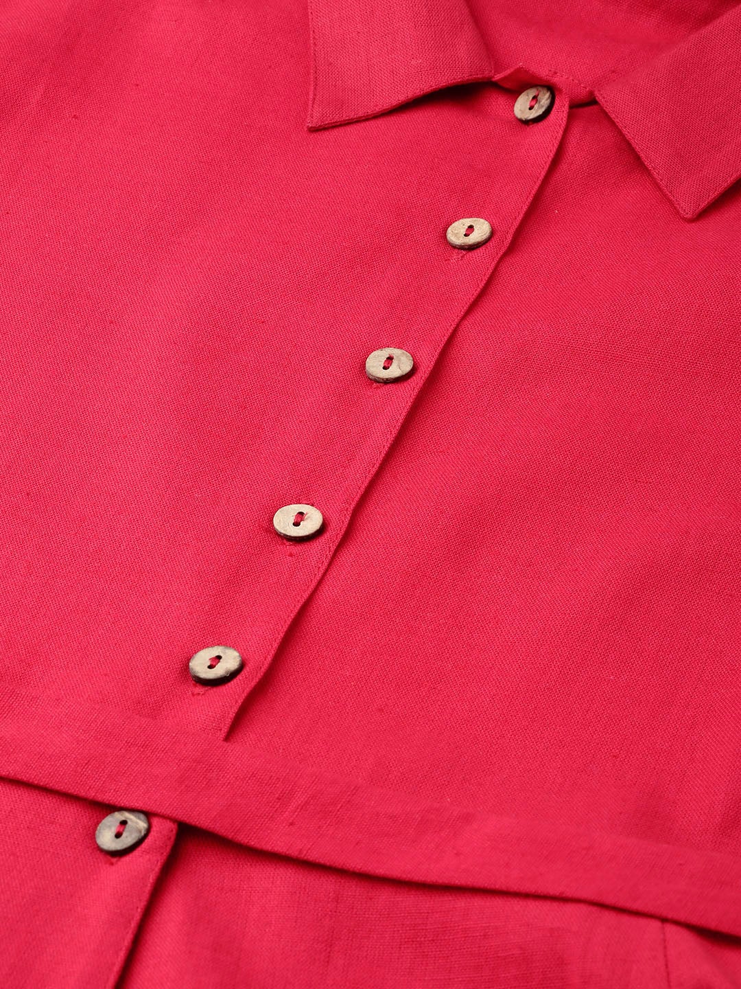 Women's Red Sleeveless Belted Dress