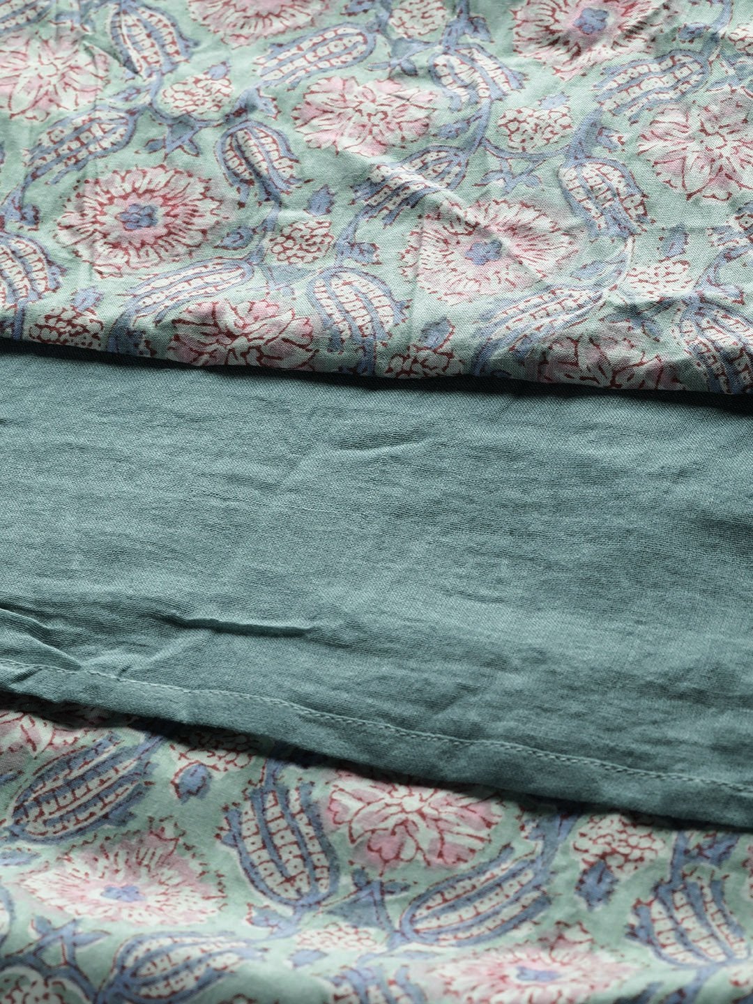 Women's Sea Green Floral Sleeveless Tiered Maxi