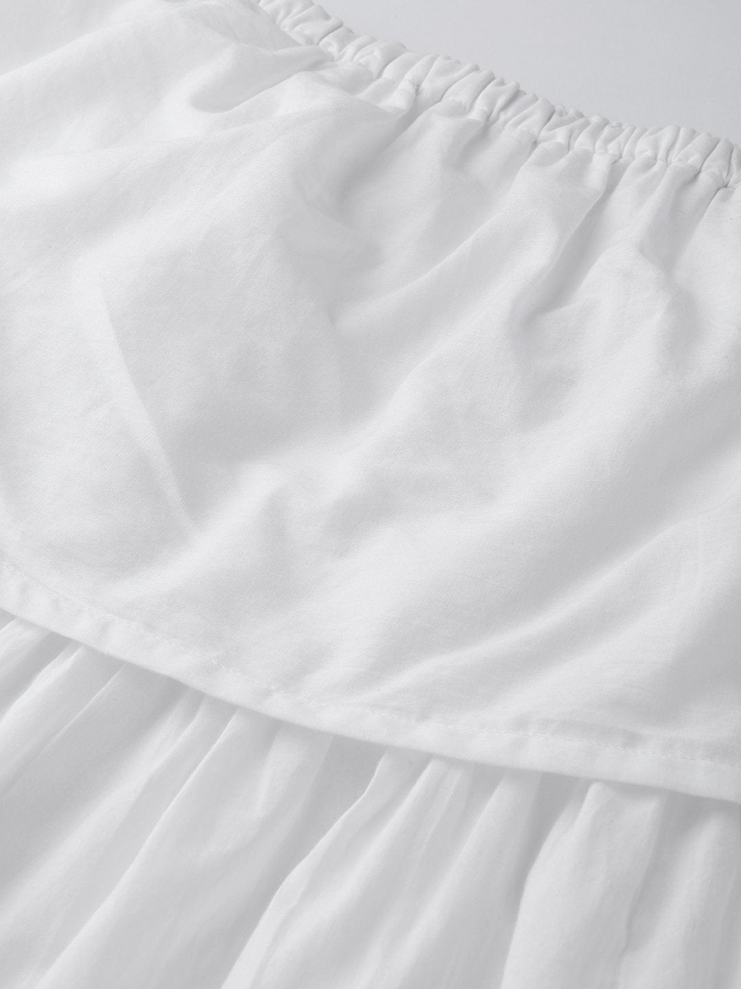 Women's White Off Shoulder Tiered Dress