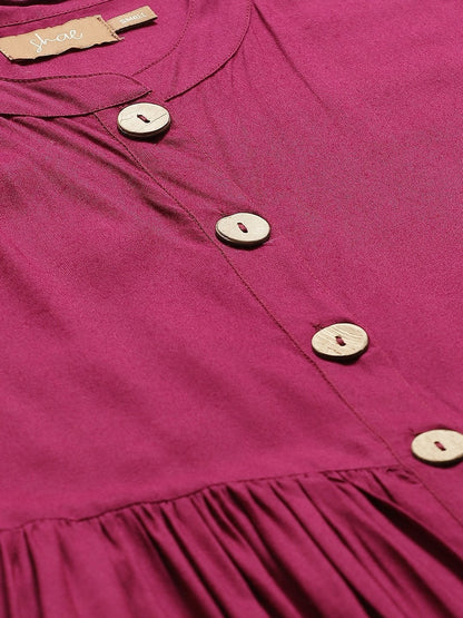 Women's Purple Sleeveless Gathered Dress