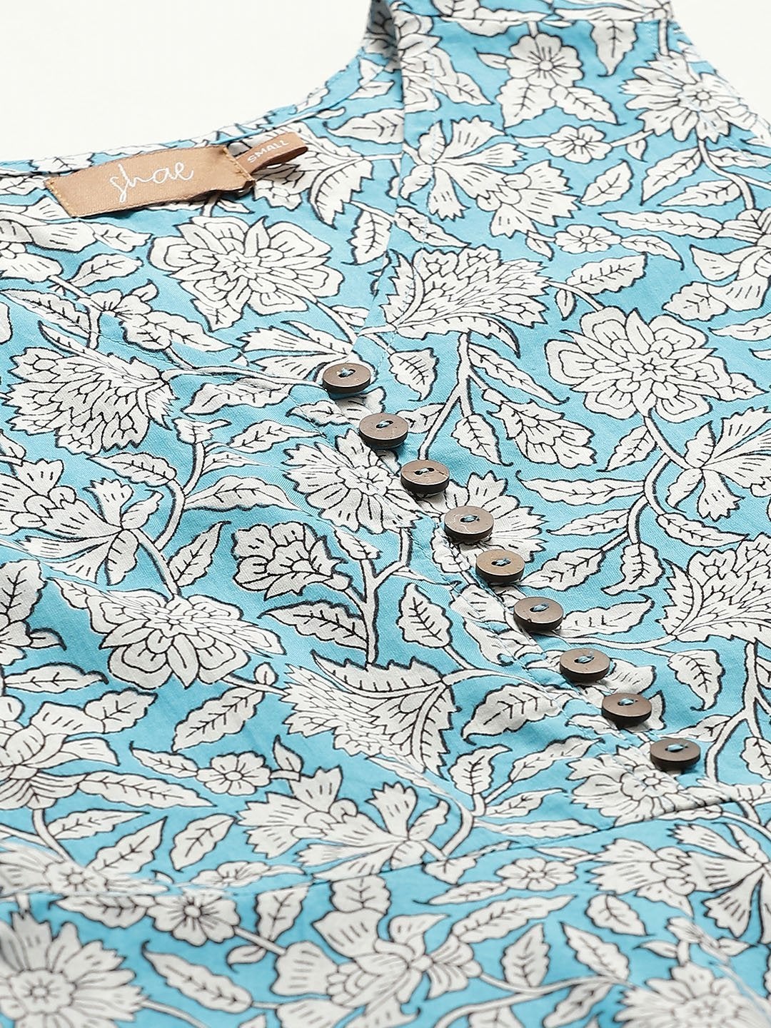 Women's Blue Floral High Low Flared Maxi Dress