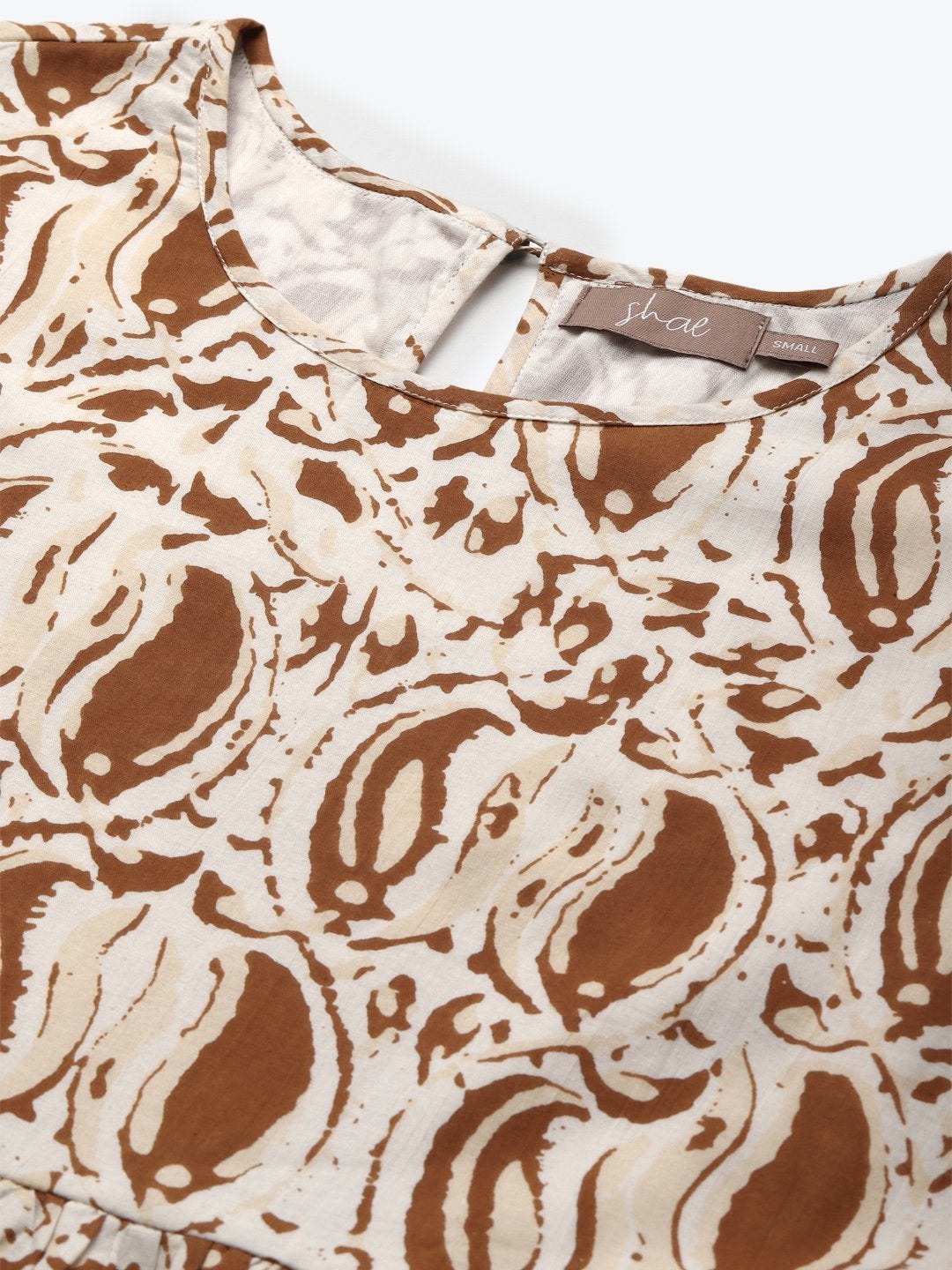 Women's Brown Paisely Tiered