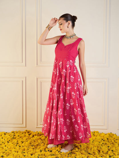 Women's Pink Floral Kurta