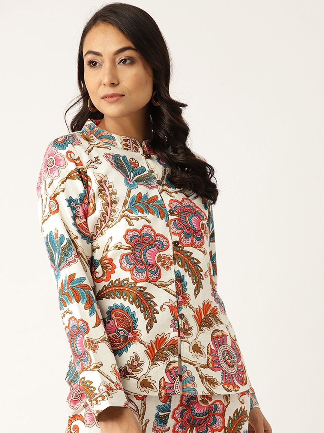 Women's Off White Floral Indie Jacket
