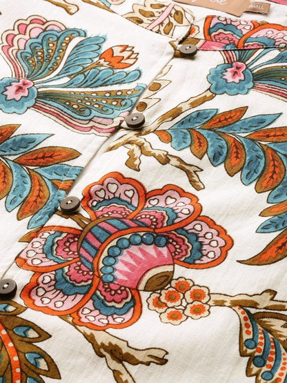 Women's Off White Floral Indie Jacket