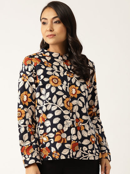 Women's Navy Floral Indie Jacket