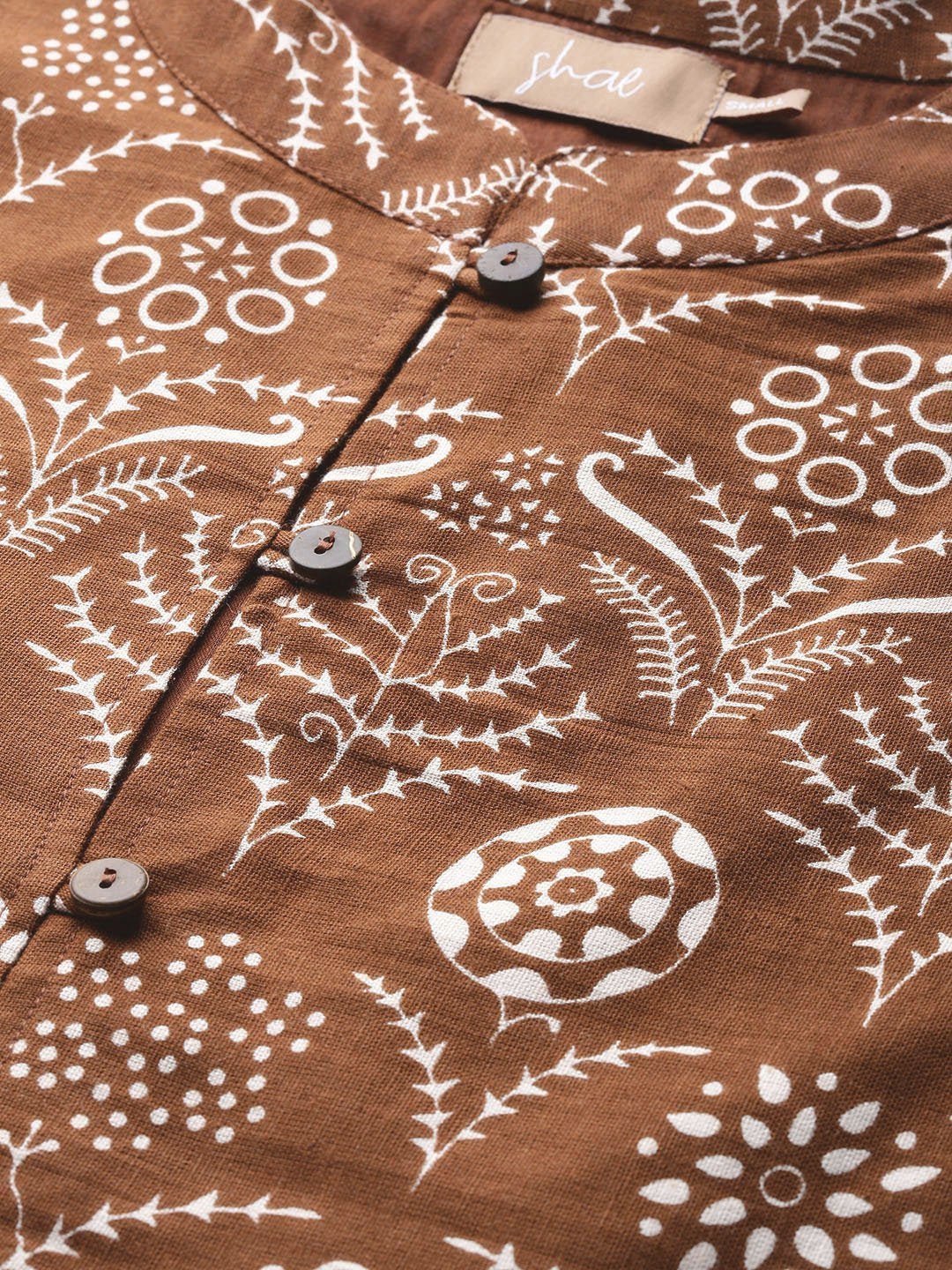 Women's Brown Floral Sleeveless Indie Jacket