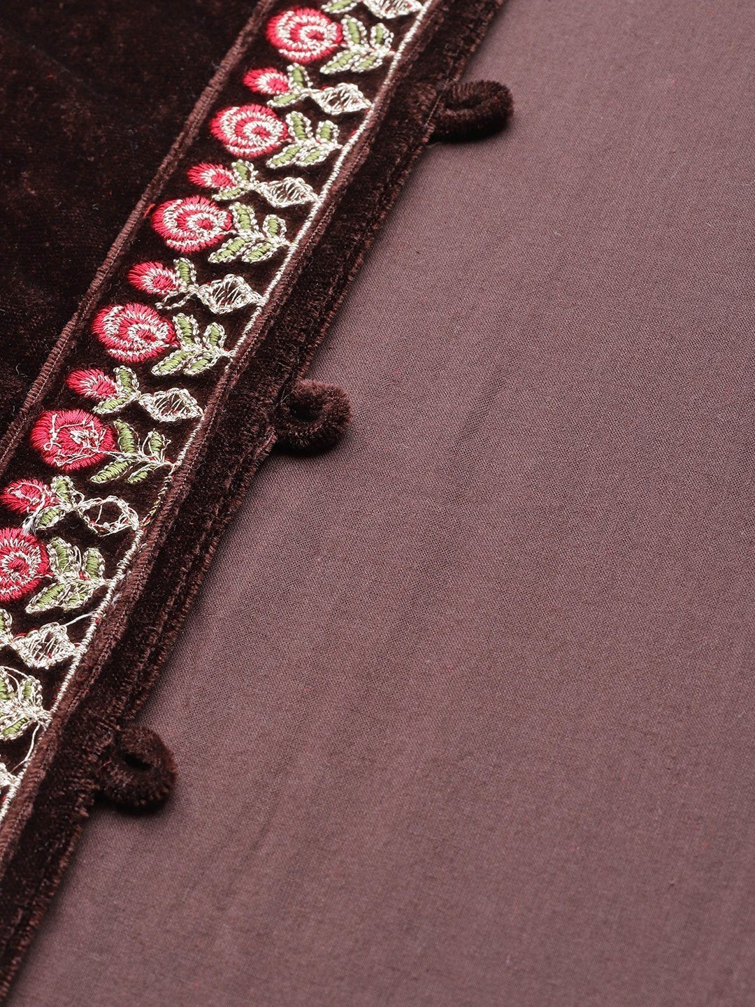 Women's Brown Zari Embroidered Jacket