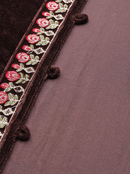 Women's Brown Zari Embroidered Jacket