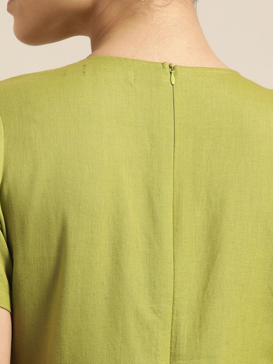 Women's Green Pleated Jumpsuit