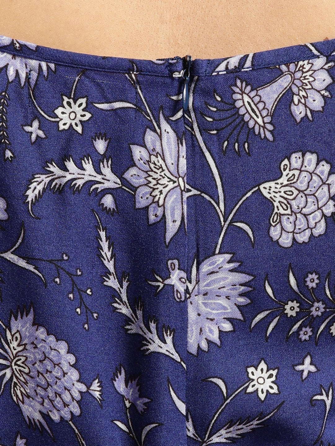 Women's Navy Floral Strappy Jumpsuit