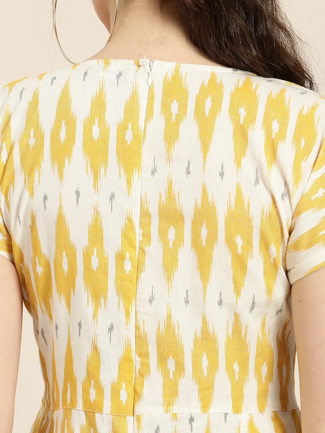 Women's Yellow Ikat Jumpsuit