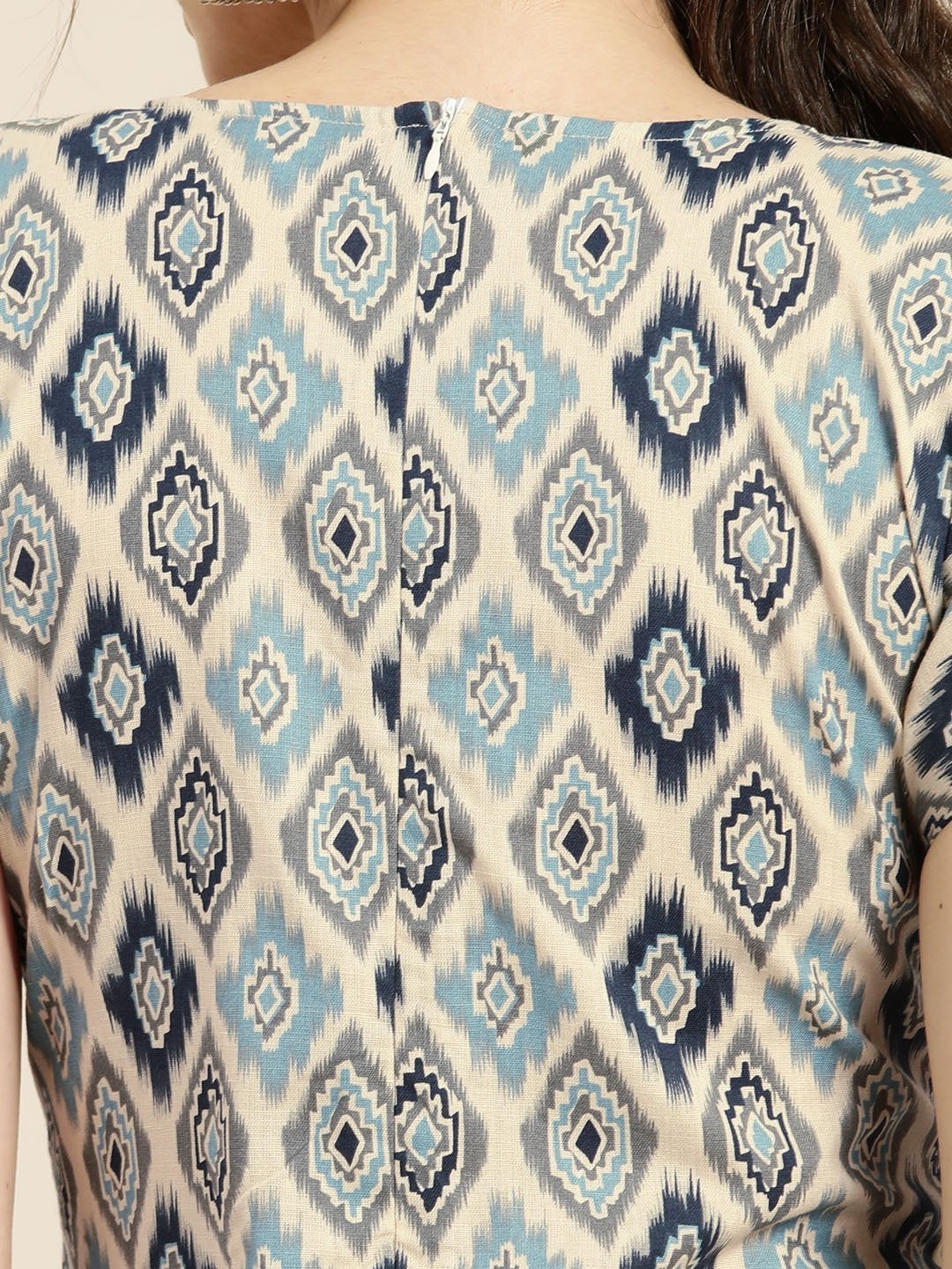 Women's Beige Ikat Jumpsuit