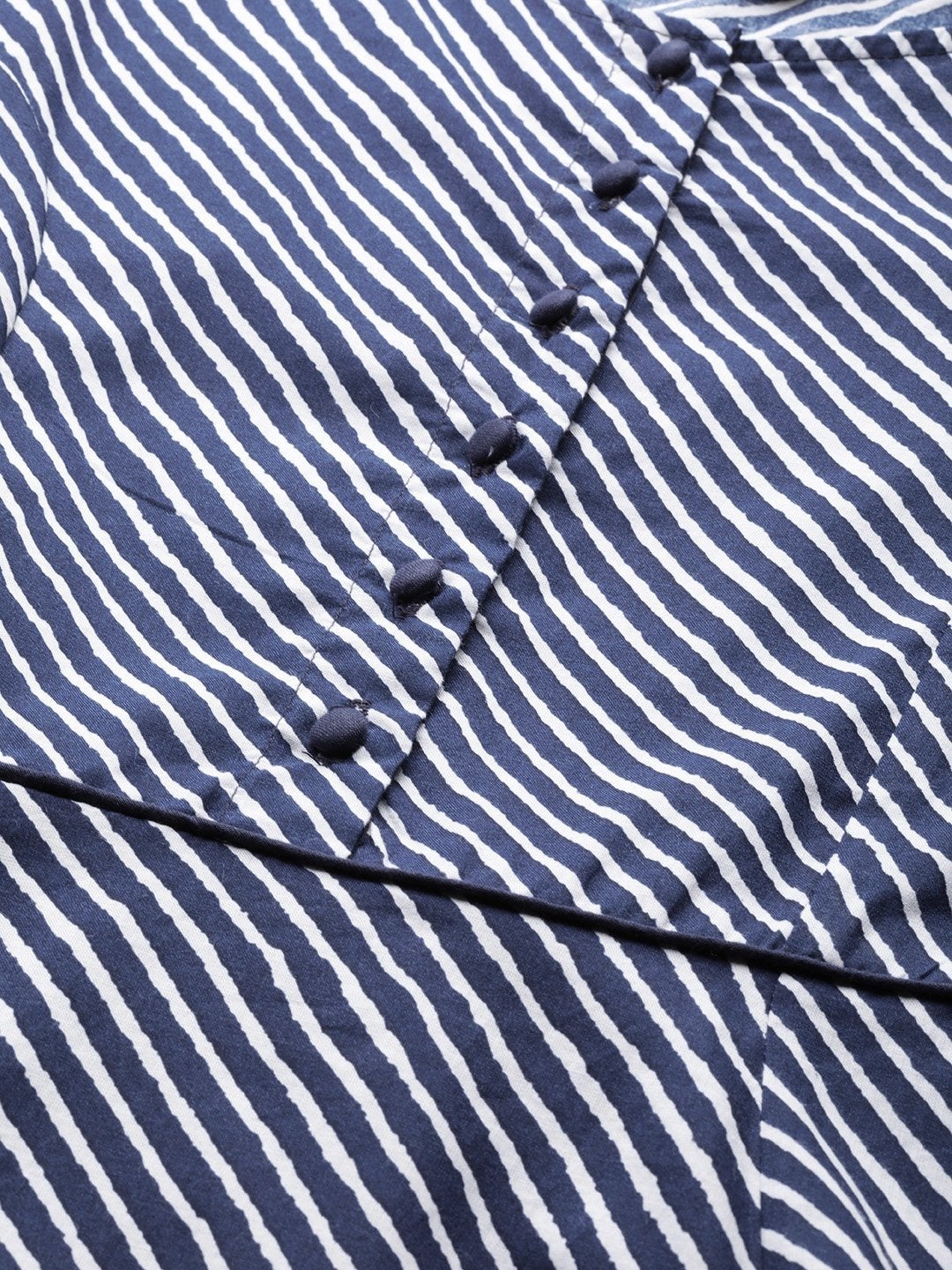 Women's Navy Stripe Kurta Dress