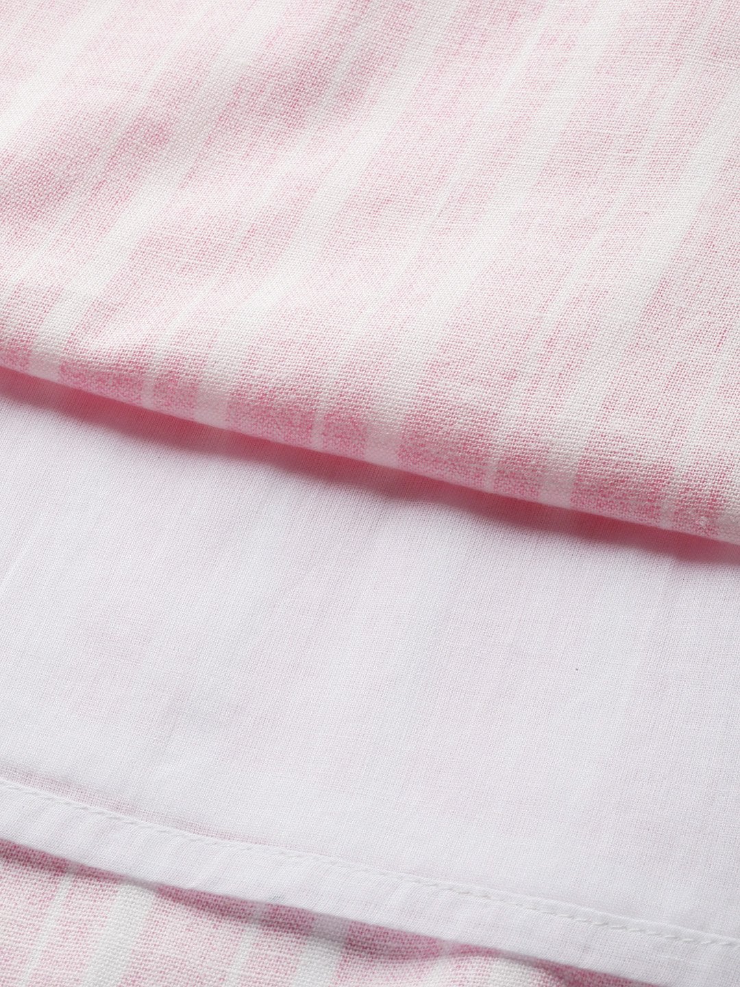 Women's Pink Stripes Drawstring Kurta Dress