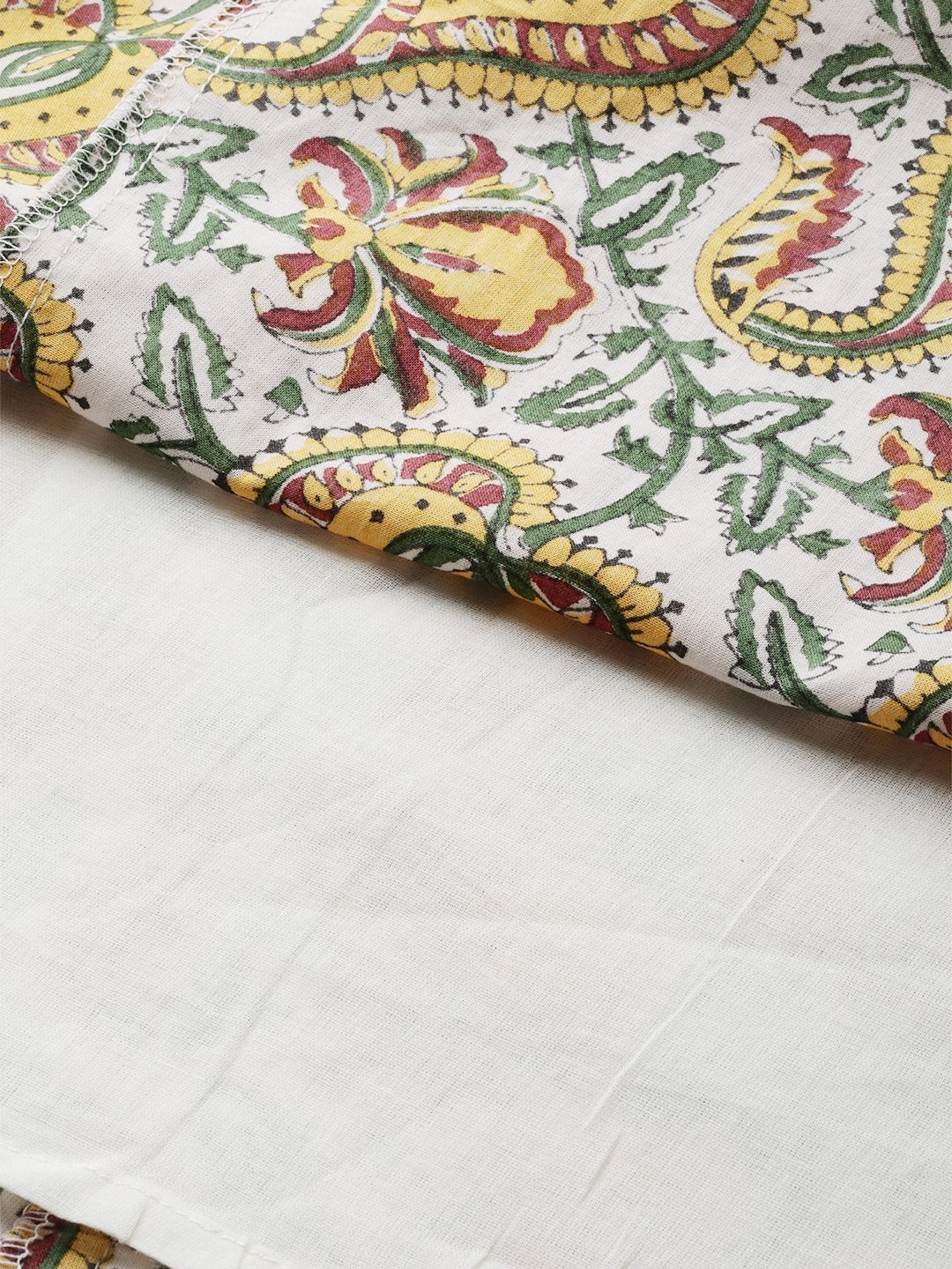 Women's White Floral Wrap Kurta Dress