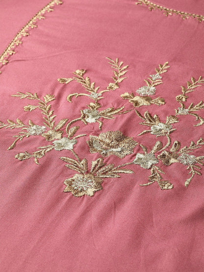 Women's Pink Front Panel Zari Embroidery