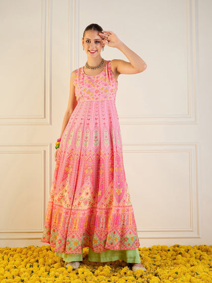 Women's Pink Floral Kurta