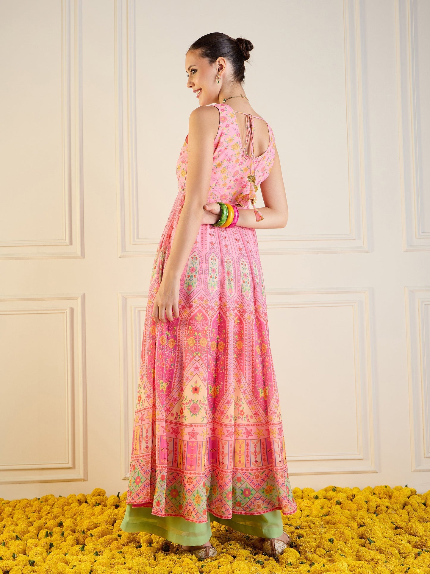 Women's Pink Floral Kurta