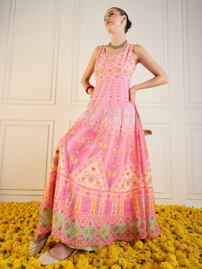 Women's Pink Floral Kurta
