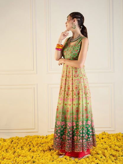 Women's Green Floral Kurta