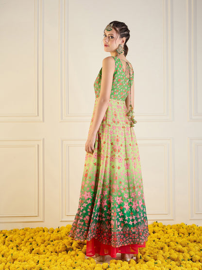 Women's Green Floral Kurta