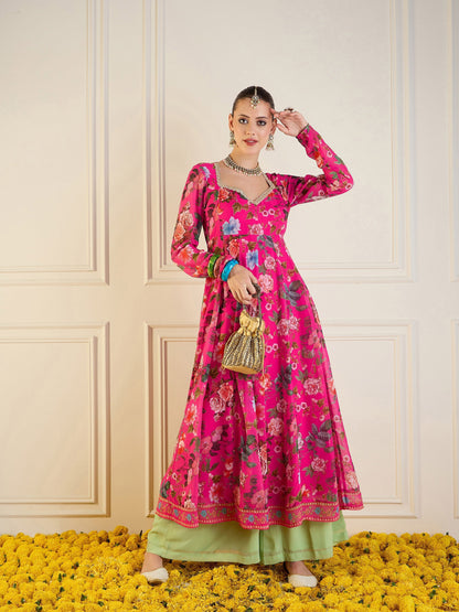 Women's Pink Floral Kurta