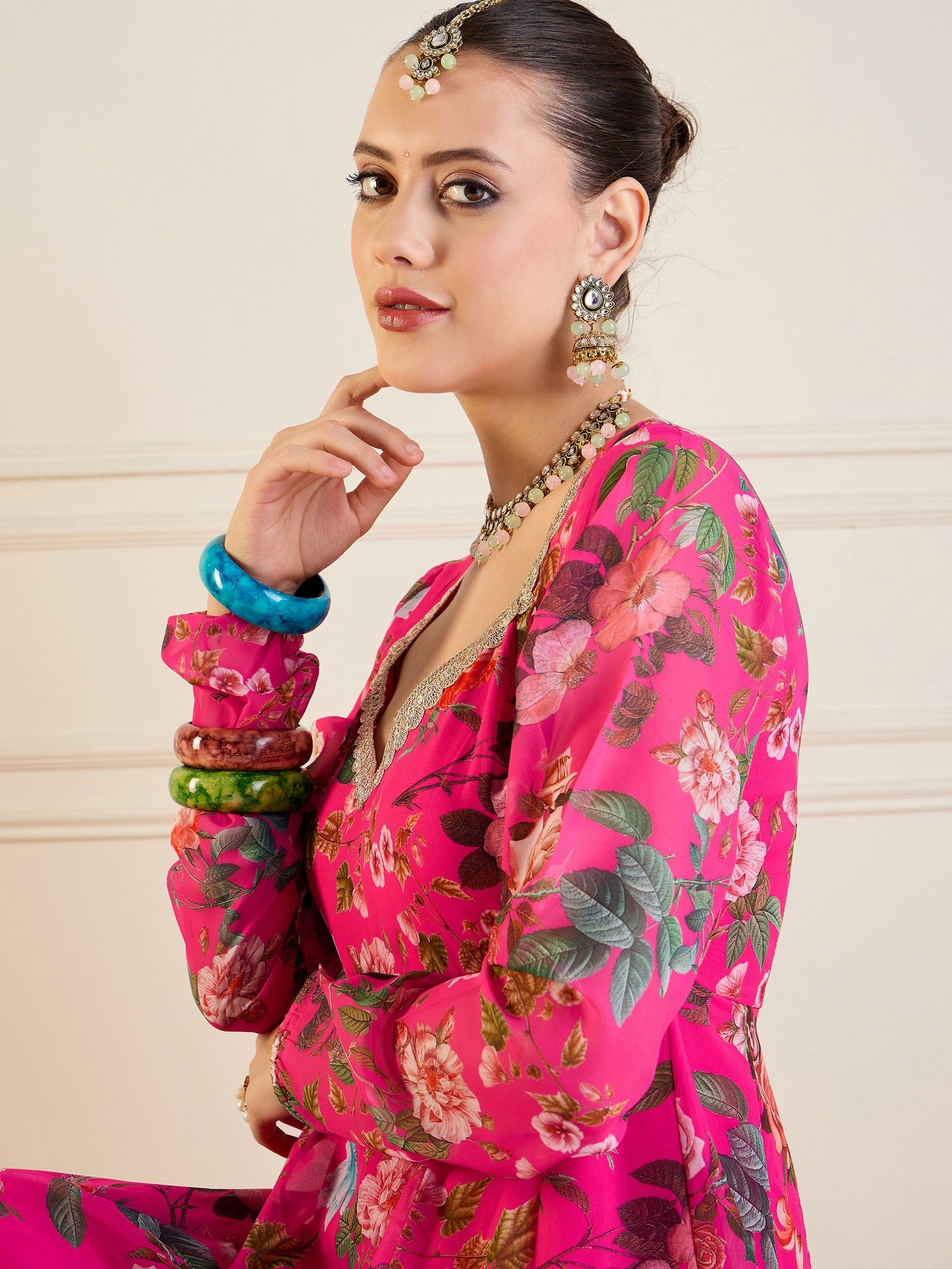 Women's Pink Floral Kurta