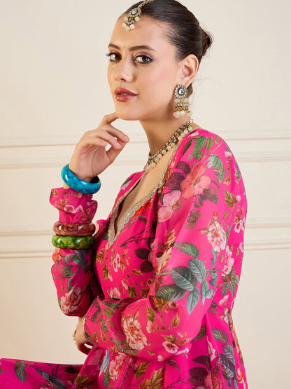 Women's Pink Floral Kurta