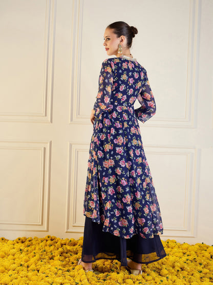 Women's Blue Floral Kurta