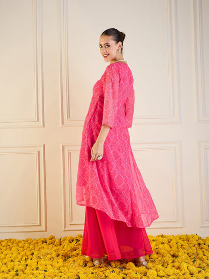 Women's Pink Floral Kurta