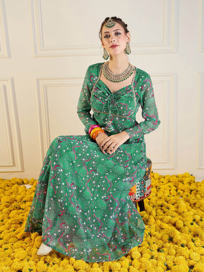 Women's Green Printed Kurta
