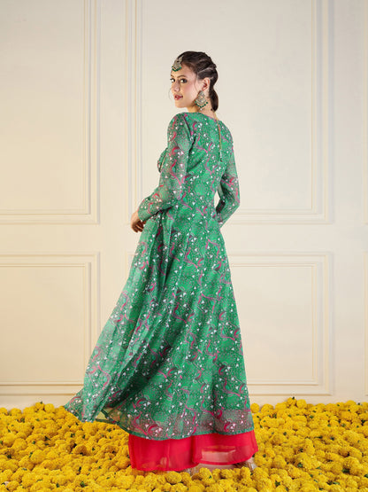 Women's Green Printed Kurta
