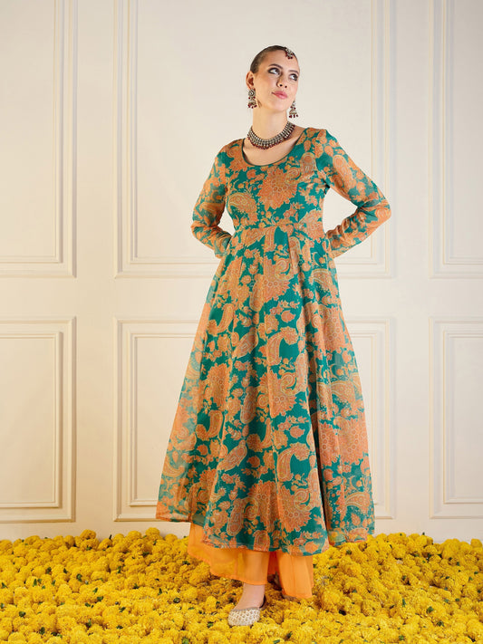 Women's Green Floral Kurta