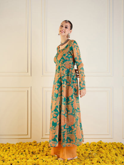 Women's Green Floral Kurta