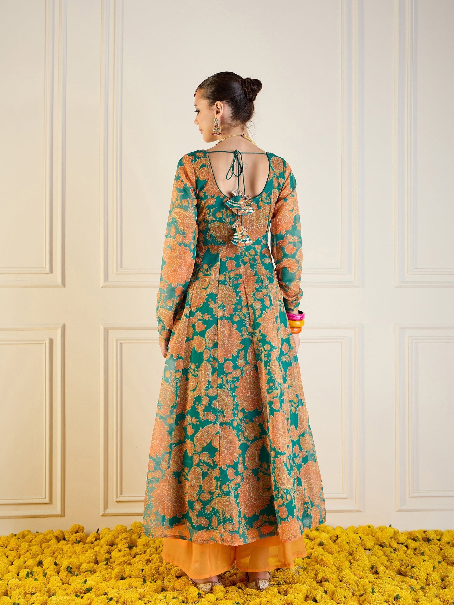 Women's Green Floral Kurta