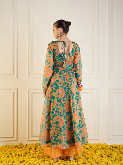 Women's Green Floral Kurta