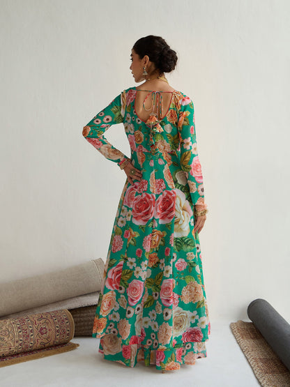 Women's Green Floral Kurta