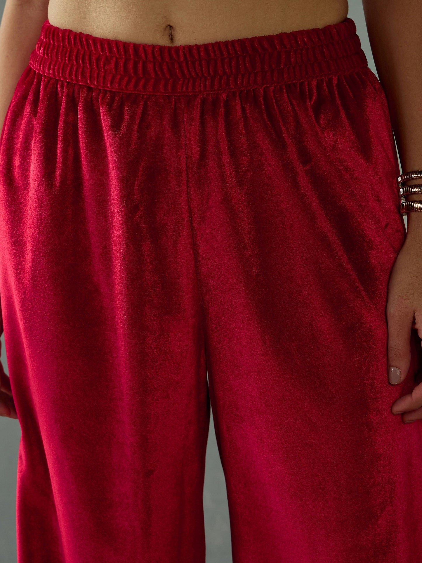 Women's Red Embroidered Kurta Set
