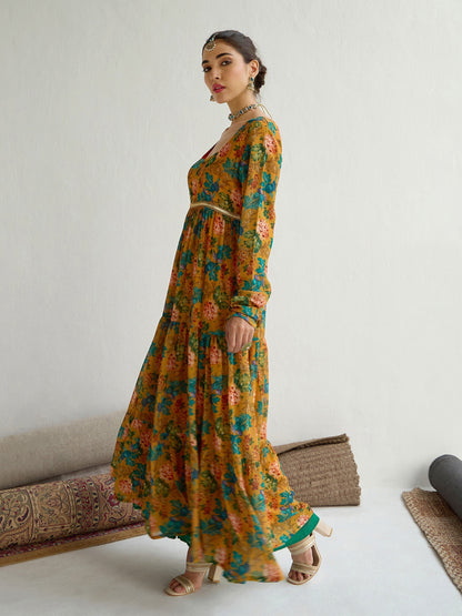 Women's Yellow Floral Kurta