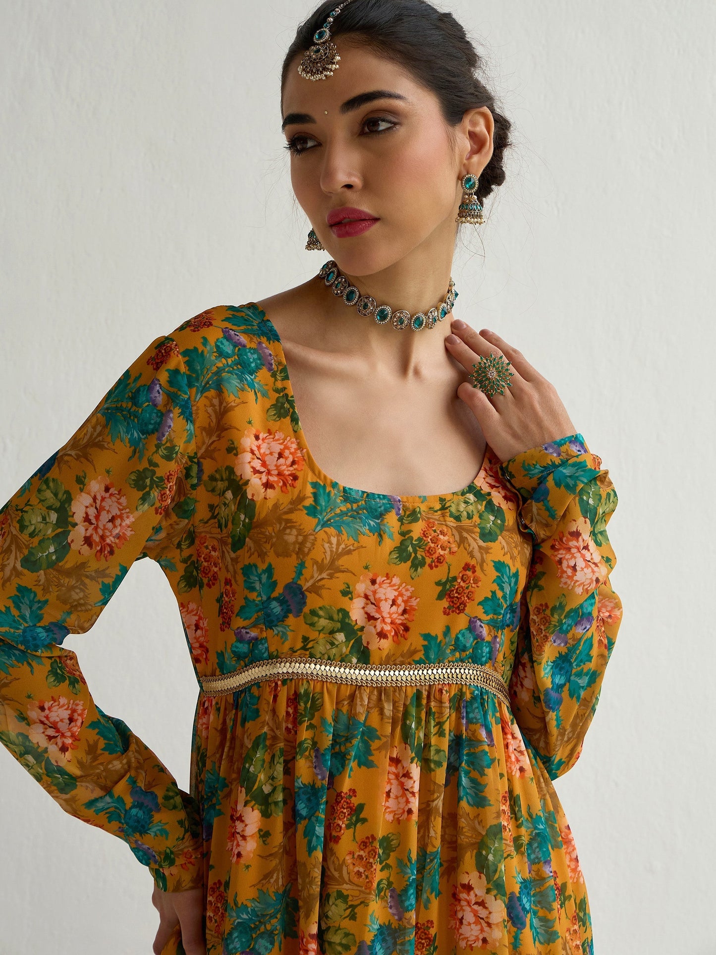 Women's Yellow Floral Kurta