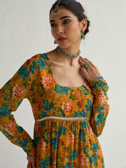 Women's Yellow Floral Kurta